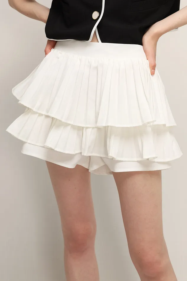 Storets Clara Pleated Ruffle Skort Women Skirts