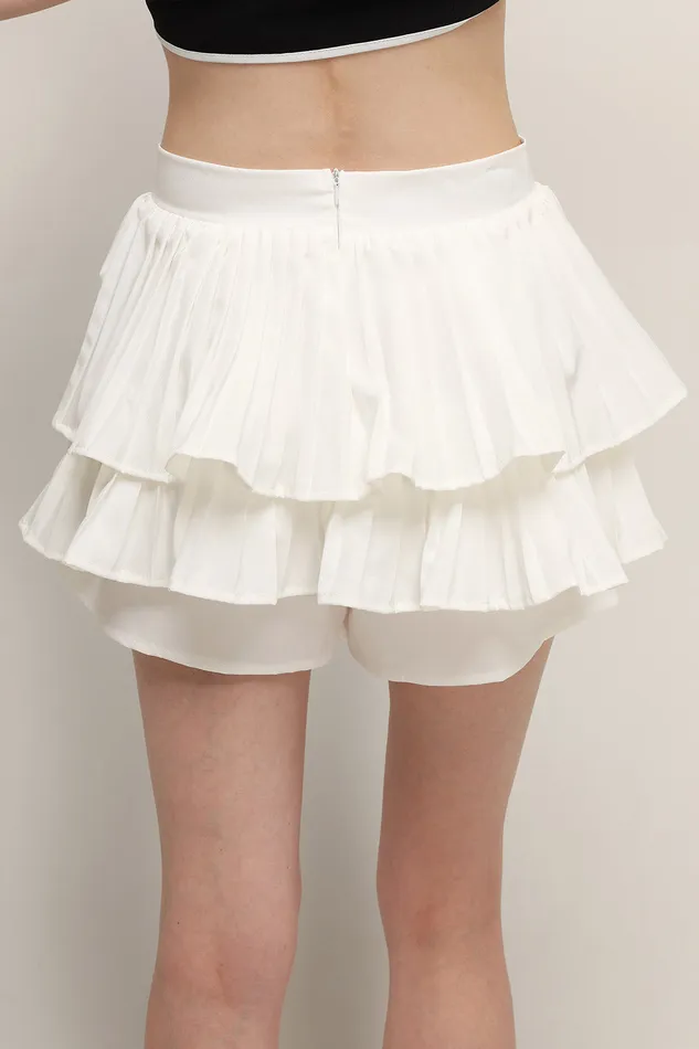 Storets Clara Pleated Ruffle Skort Women Skirts