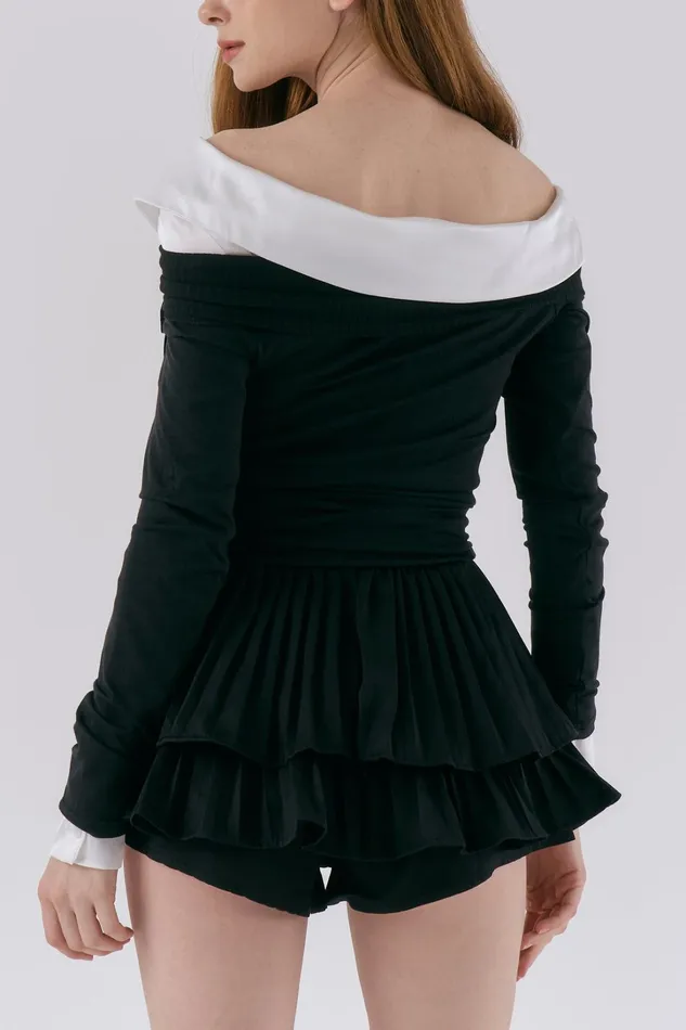 Storets Clara Pleated Ruffle Skort Women Skirts