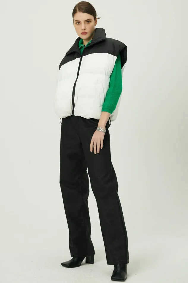 Storets Claudia Color Block Puffer Vest Women Jackets and Coats
