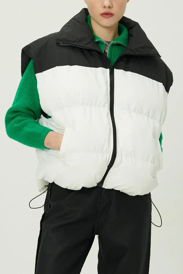 Storets Claudia Color Block Puffer Vest Women Jackets and Coats