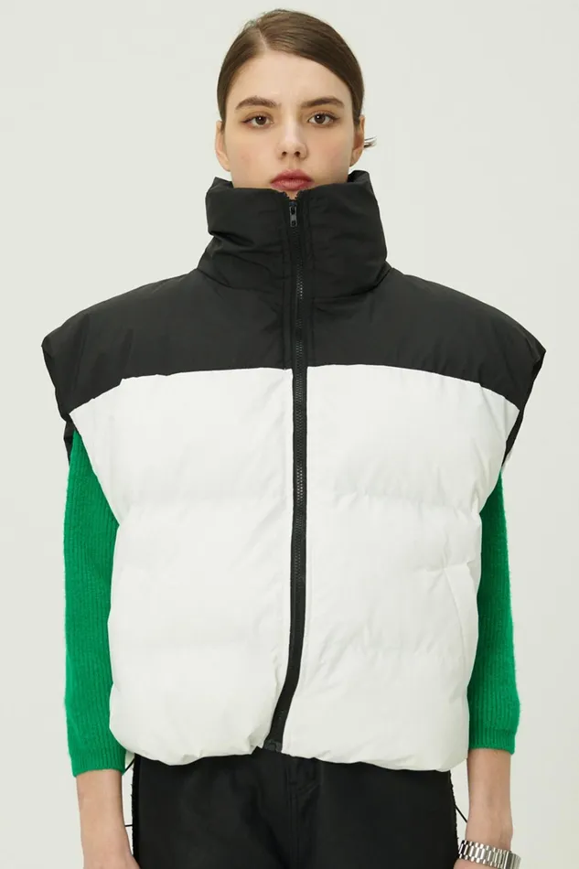 Storets Claudia Color Block Puffer Vest Women Jackets and Coats