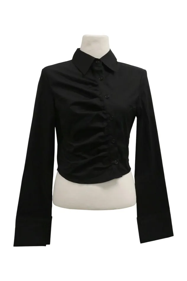 Storets Courtney Ruched Crop Shirt Women Crop Tops Storets Courtney Ruched Crop Shirt Women Crop Tops