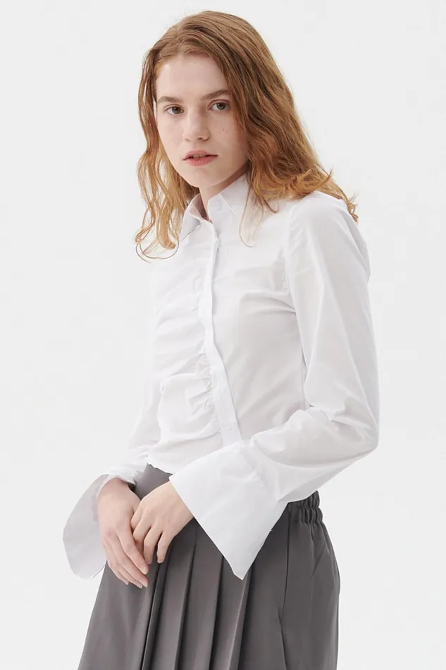 Storets Courtney Ruched Crop Shirt Women Crop Tops Storets Courtney Ruched Crop Shirt Women Crop Tops