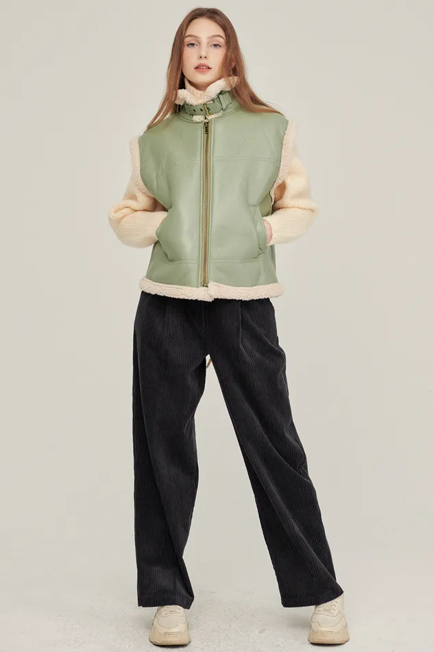 Storets Daniela Pleather Shearling Vest Women Jackets and Coats