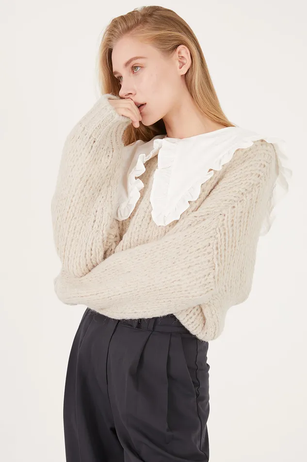 Storets Emery Oversized Net Sweater Women Sweaters and Knitwears