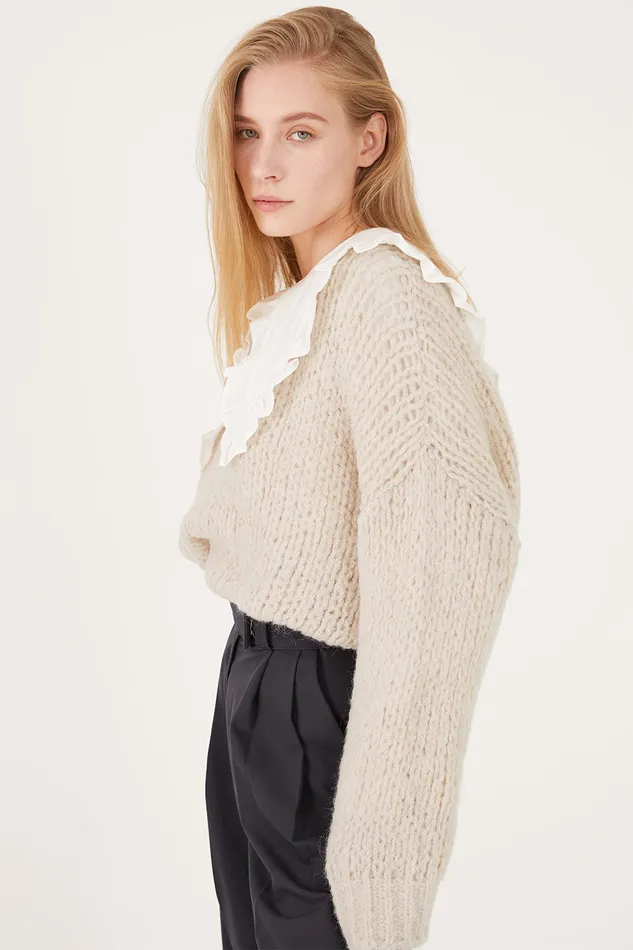 Storets Emery Oversized Net Sweater Women Sweaters and Knitwears