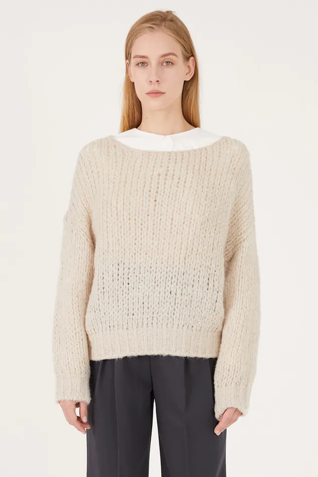 Storets Emery Oversized Net Sweater Women Sweaters and Knitwears