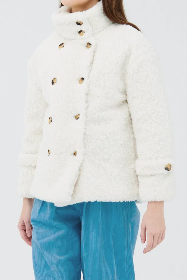 Storets Emma Double Breasted Teddy Coat Women Jackets and Coats