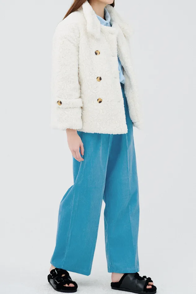 Storets Emma Double Breasted Teddy Coat Women Jackets and Coats