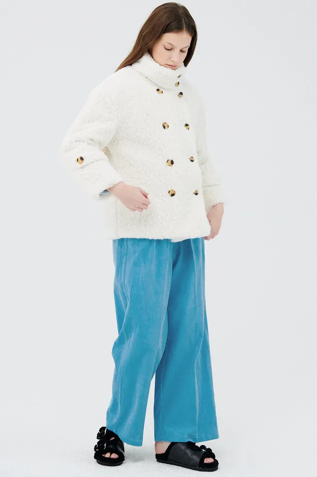 Storets Emma Double Breasted Teddy Coat Women Jackets and Coats