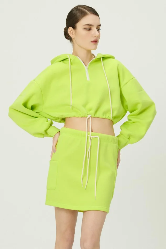 Storets Erica Half Zip Crop Hoodie Women Jackets and Coats