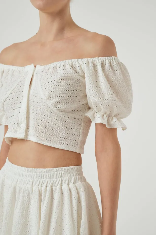 Storets Ivy Pointelle Top Women Shirts and Blouses
