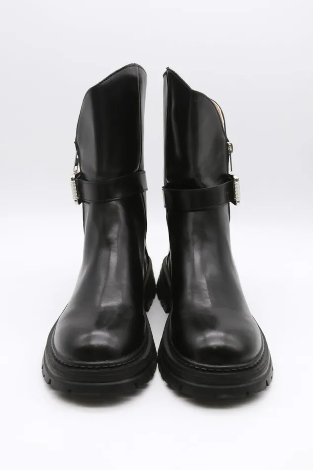 Storets Lili Belted Ankle Boots WSide Zip Women Shoes