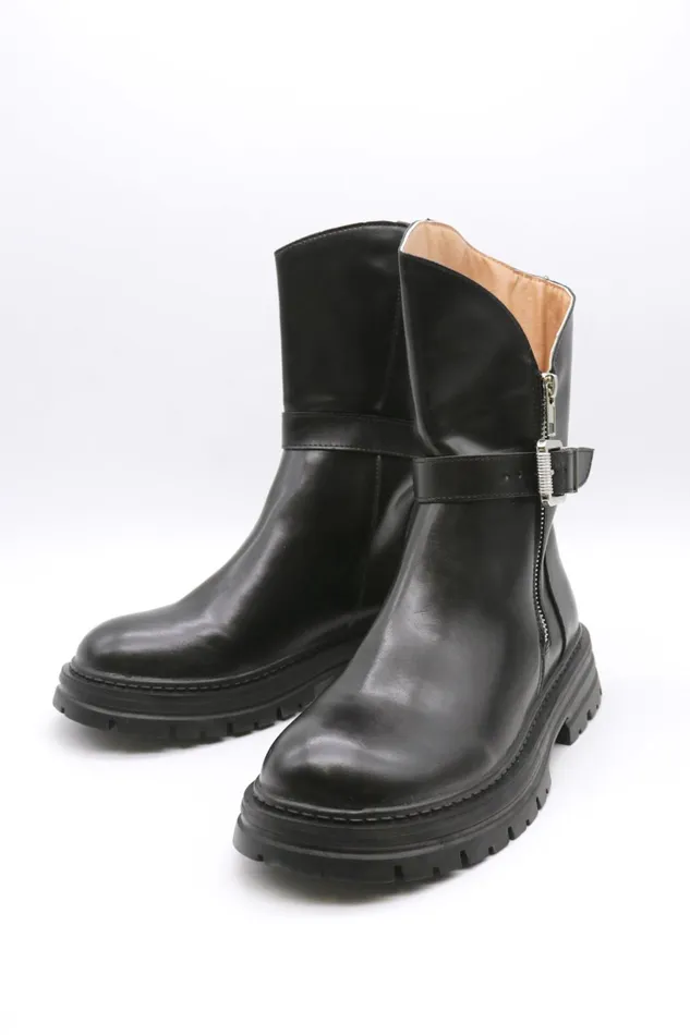 Storets Lili Belted Ankle Boots WSide Zip Women Shoes