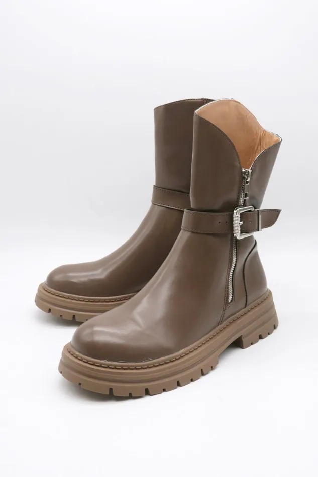 Storets Lili Belted Ankle Boots WSide Zip Women Shoes