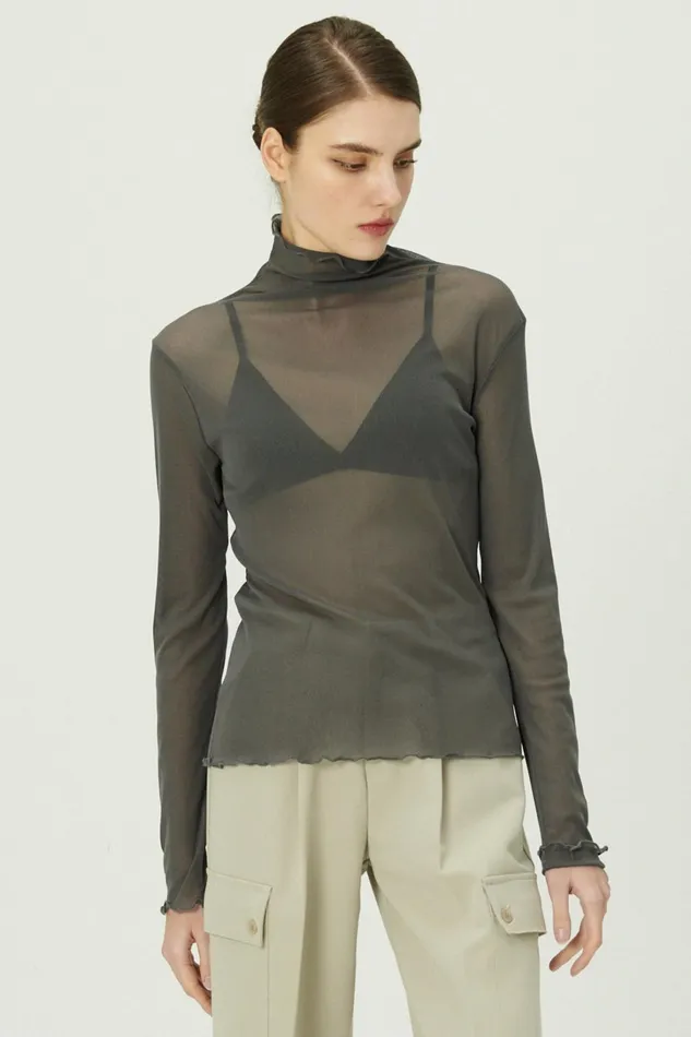Storets Lily Sheer Mesh Top Women Tops