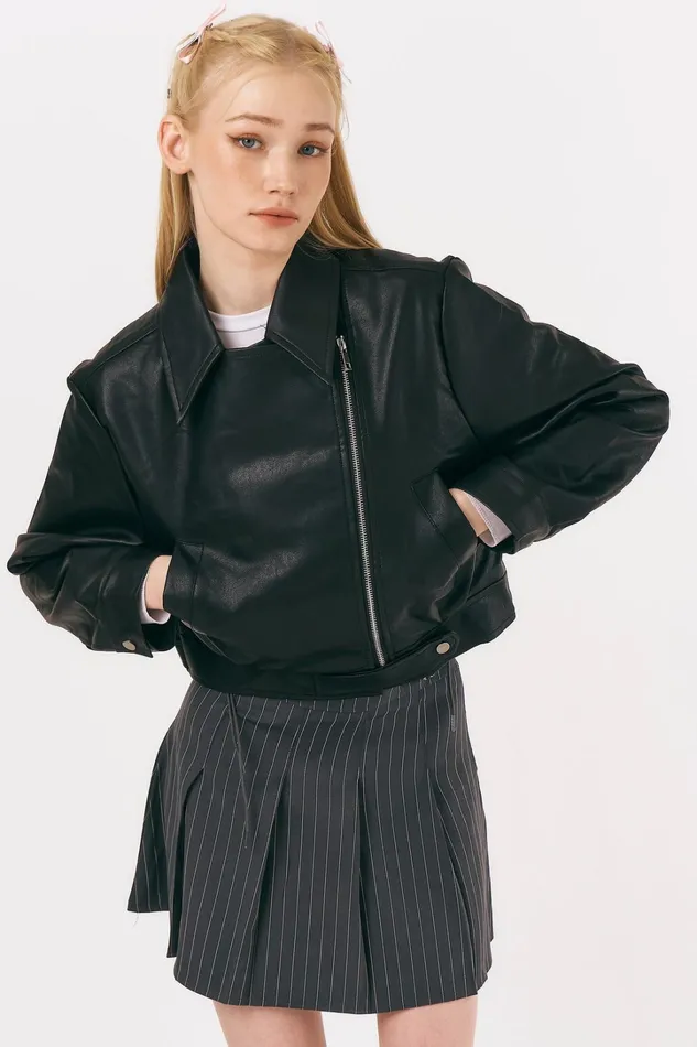 Storets Mia Pleather Rider Jacket Women Jackets and Coats