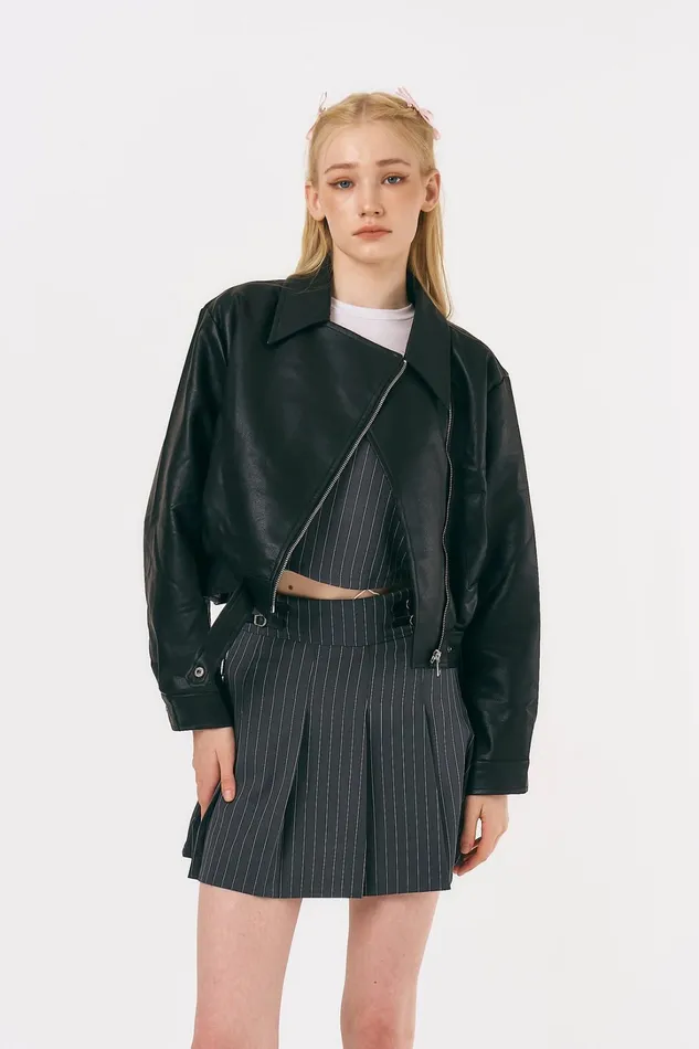 Storets Mia Pleather Rider Jacket Women Jackets and Coats