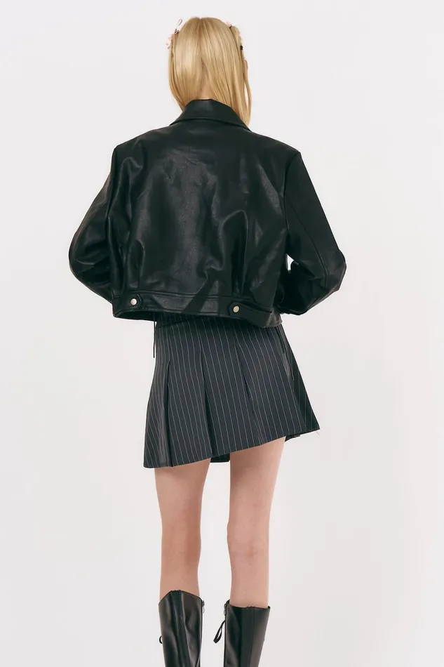 Storets Mia Pleather Rider Jacket Women Jackets and Coats