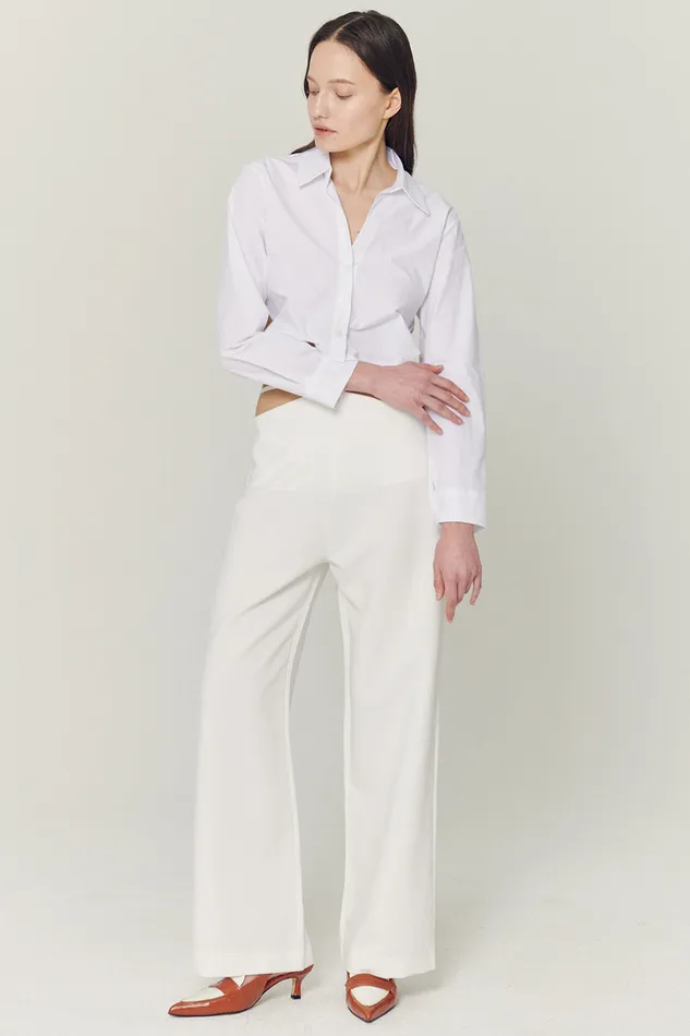 Storets Mila Back String Crop Shirt Women Shirts and Blouses