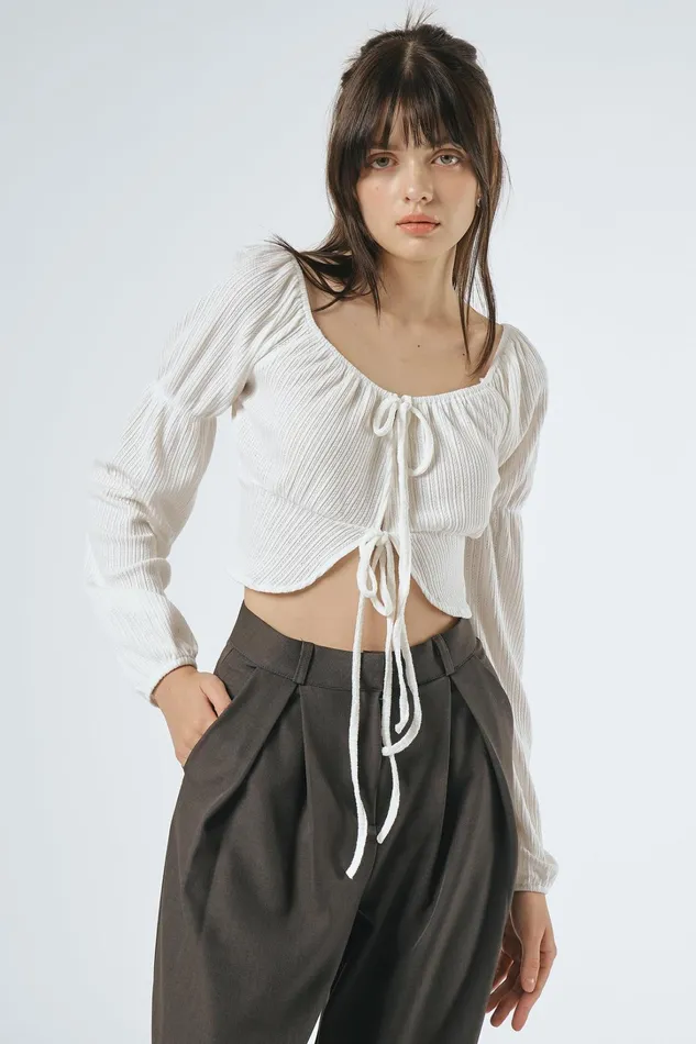Storets Pam Puff Sleeved Cropped Top Women Tops Storets Pam Puff Sleeved Cropped Top Women Tops