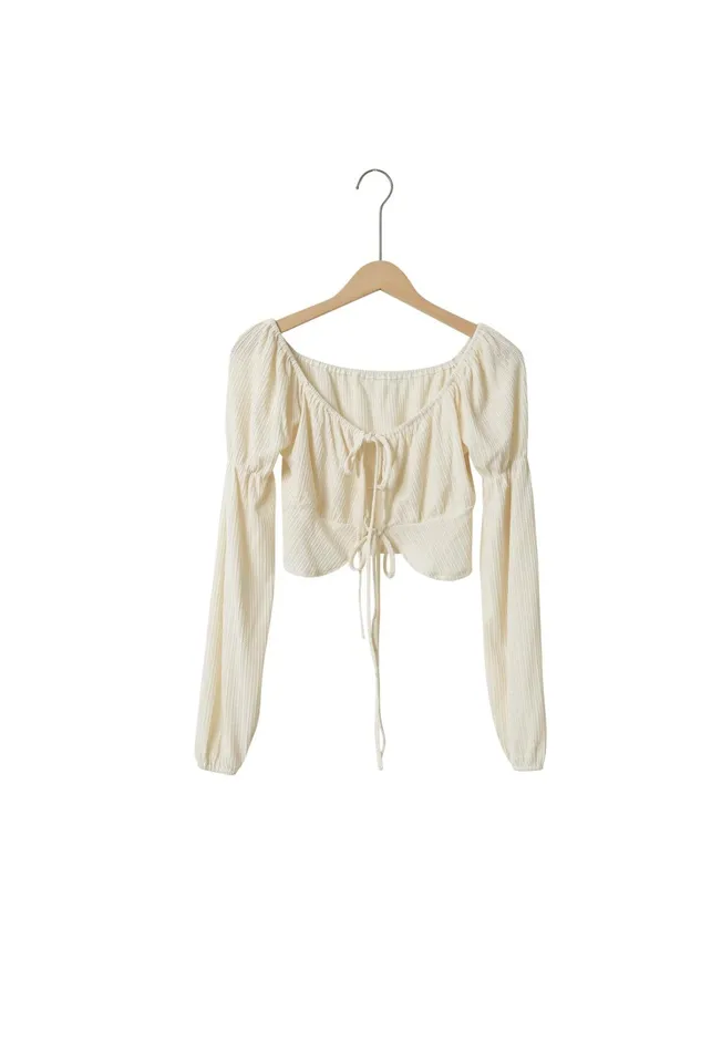 Storets Pam Puff Sleeved Cropped Top Women Tops Storets Pam Puff Sleeved Cropped Top Women Tops
