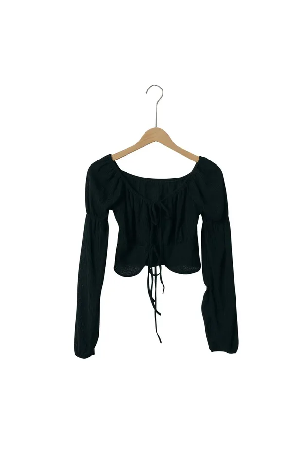 Storets Pam Puff Sleeved Cropped Top Women Tops Storets Pam Puff Sleeved Cropped Top Women Tops