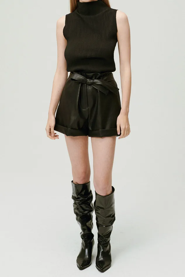 Storets Rachel Paperbag Pleather Shorts Women Shorts