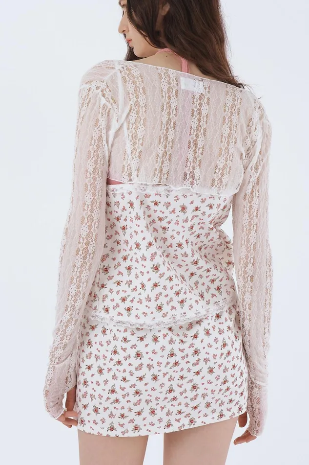 Storets Reina Lace Cropped Shrug Cardi Women Sweaters and Knitwears Storets Reina Lace Cropped Shrug Cardi Women Sweaters and Knitwears