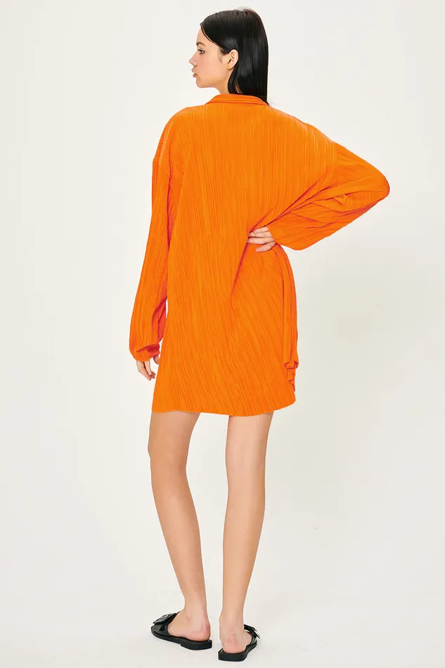 Storets Sandra Plisse Shirt Dress Women Shirt Dresses