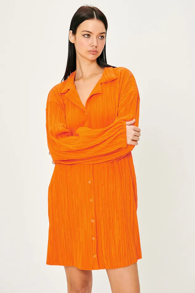 Storets Sandra Plisse Shirt Dress Women Shirt Dresses