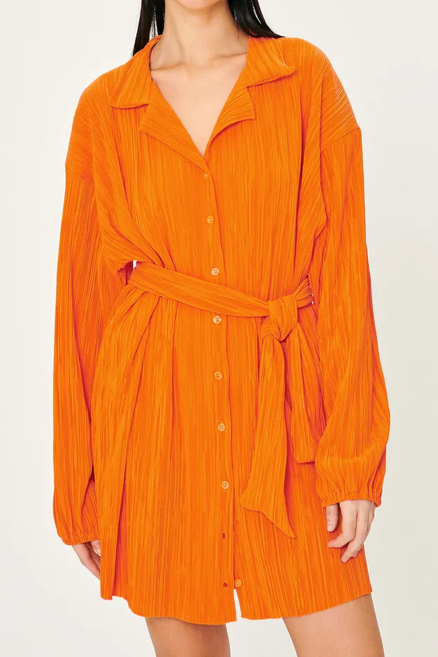 Storets Sandra Plisse Shirt Dress Women Shirt Dresses