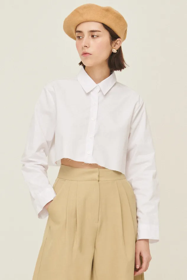 Storets Suzan Frayed Hem Shirt Women Shirts and Blouses