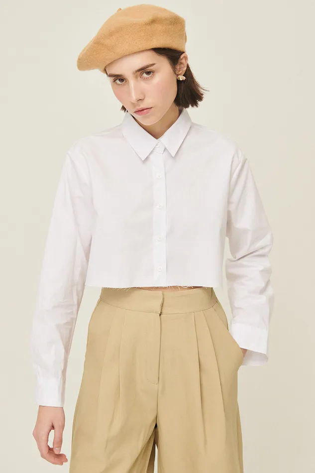 Storets Suzan Frayed Hem Shirt Women Shirts and Blouses