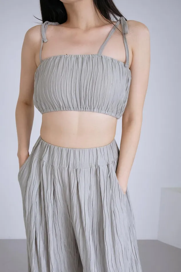 Storets Yena Plisse Crop Cami Top Women Tops