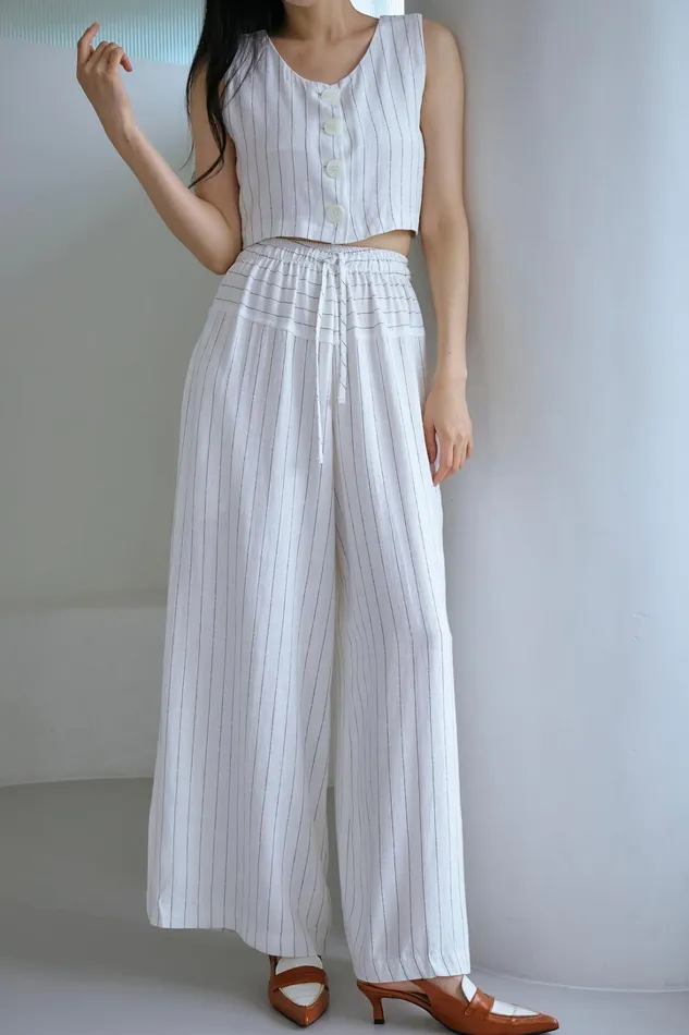 Storets Yve Striped Linen Top Women Tops Storets Yve Striped Linen Top Women Tops