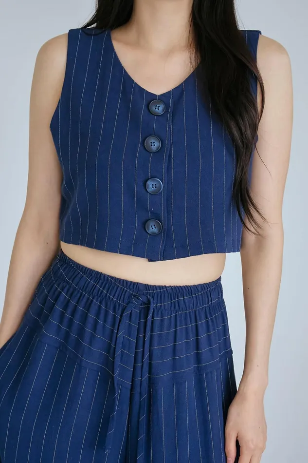 Storets Yve Striped Linen Top Women Tops Storets Yve Striped Linen Top Women Tops