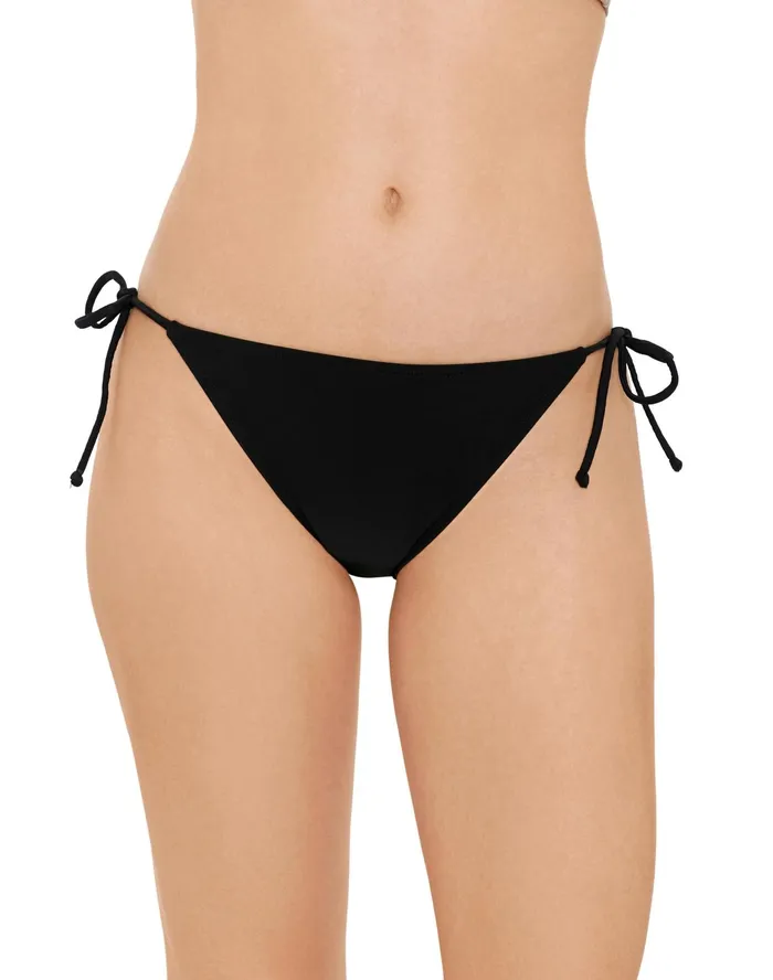 String Bikini Bathing Suit Bottom Tie Side C Logo Black Women Champion Swimwear