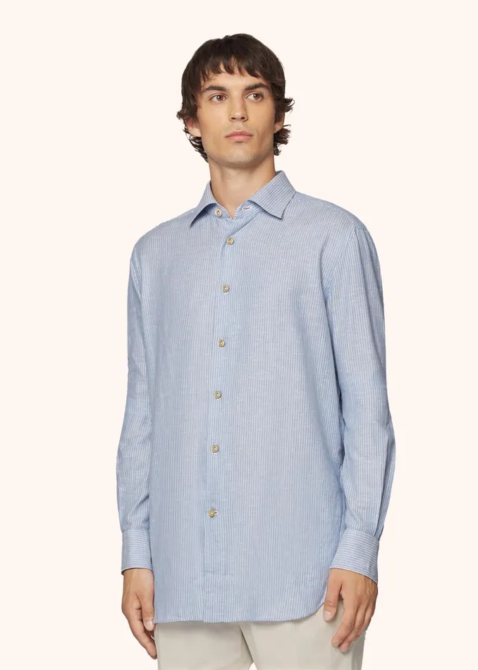 STRIPED COTTON SHIRT Men Kiton Shirts