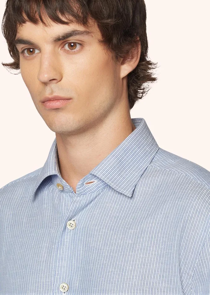 STRIPED COTTON SHIRT Men Kiton Shirts