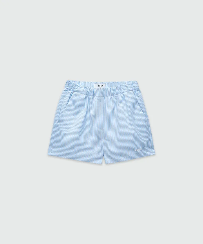 Striped Poplin Shorts Women MSGM Pants And Shorts