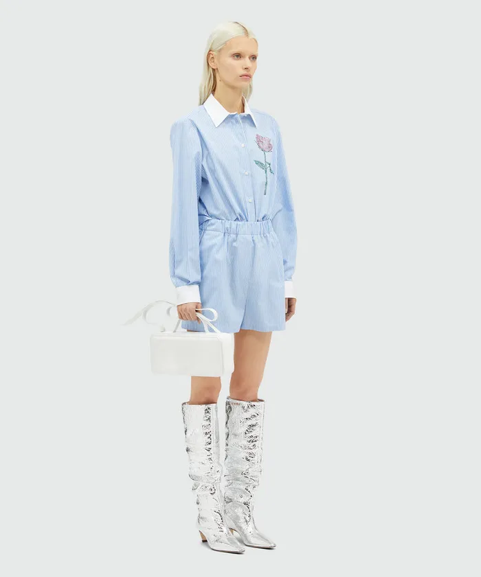 Striped Poplin Shorts Women MSGM Pants And Shorts