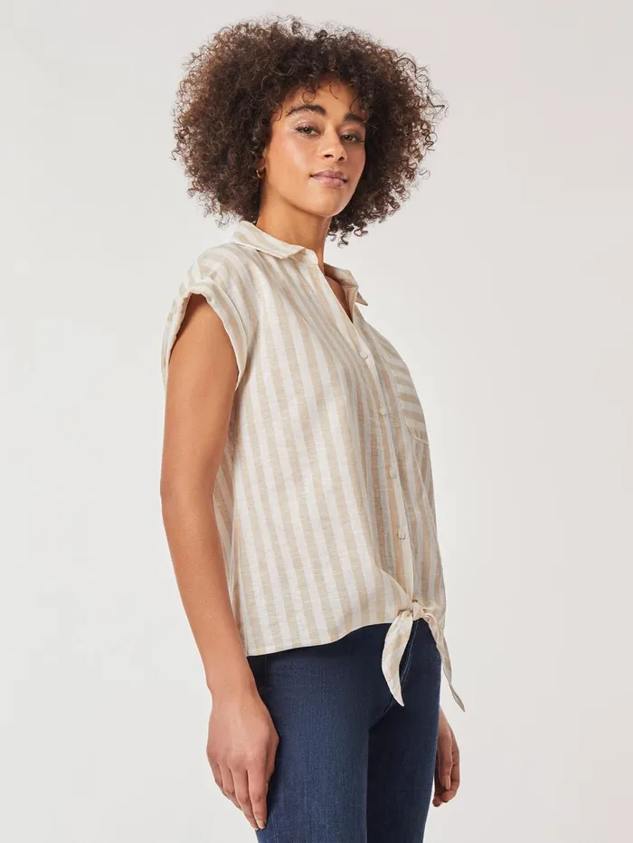Striped TieFront ButtonDown Blouse Women Jones New York Sale Striped TieFront ButtonDown Blouse Women Jones New York Sale