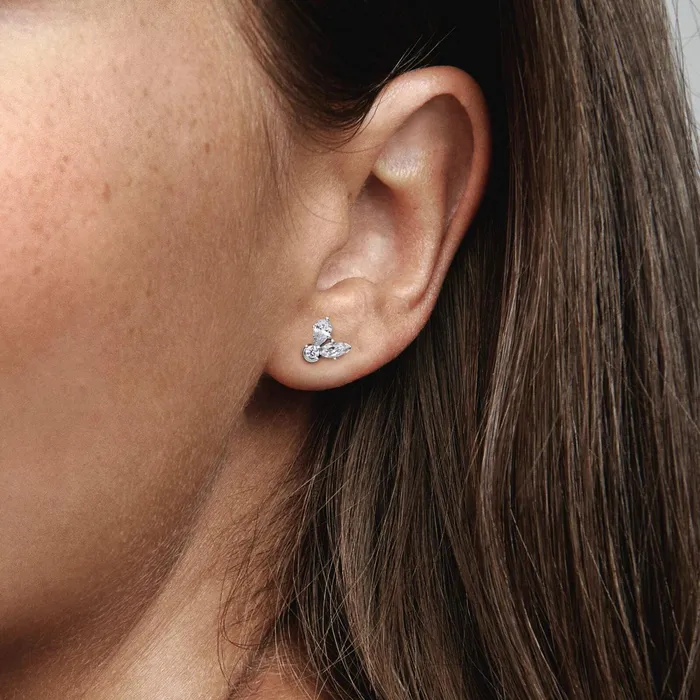 Stud Earrings Women Pandora Sparkling Herbarium Cluster Stud Earrings