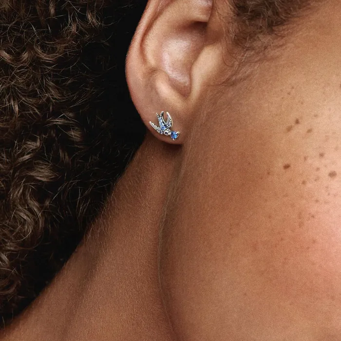 Stud Earrings Women Pandora Sparkling Swallow Stud Earrings
