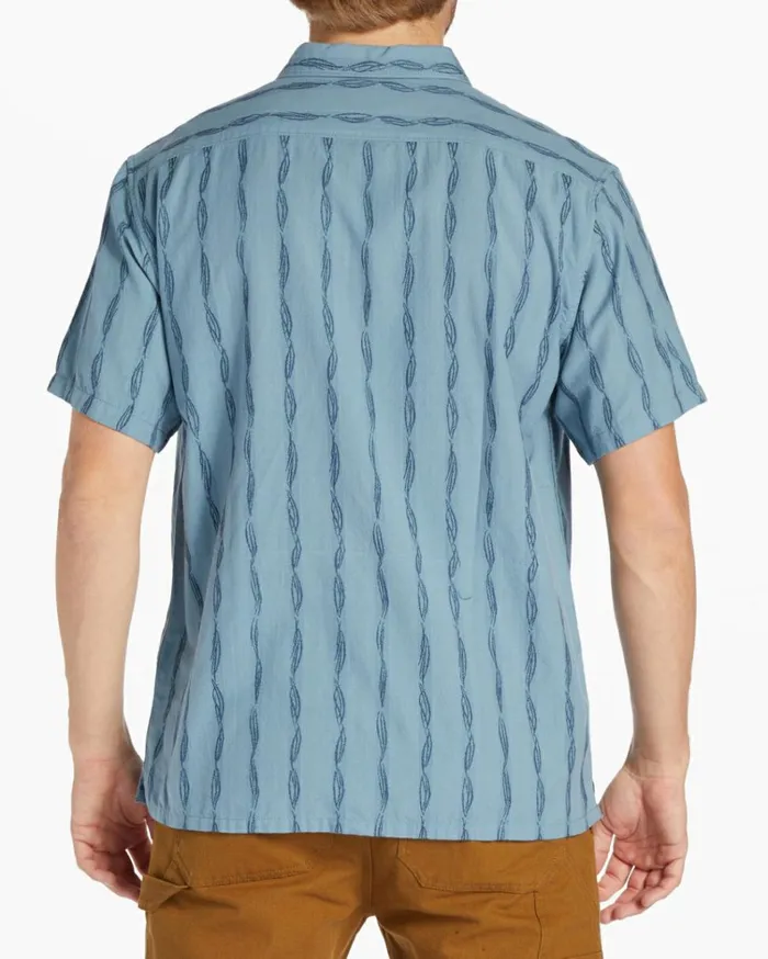 Sundays Jacquard Short Sleeve Shirt Washed Blue Men Billabong Shirts