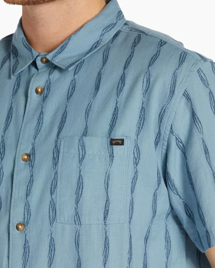 Sundays Jacquard Short Sleeve Shirt Washed Blue Men Billabong Shirts