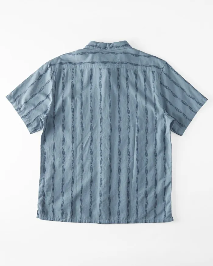 Sundays Jacquard Short Sleeve Shirt Washed Blue Men Billabong Shirts