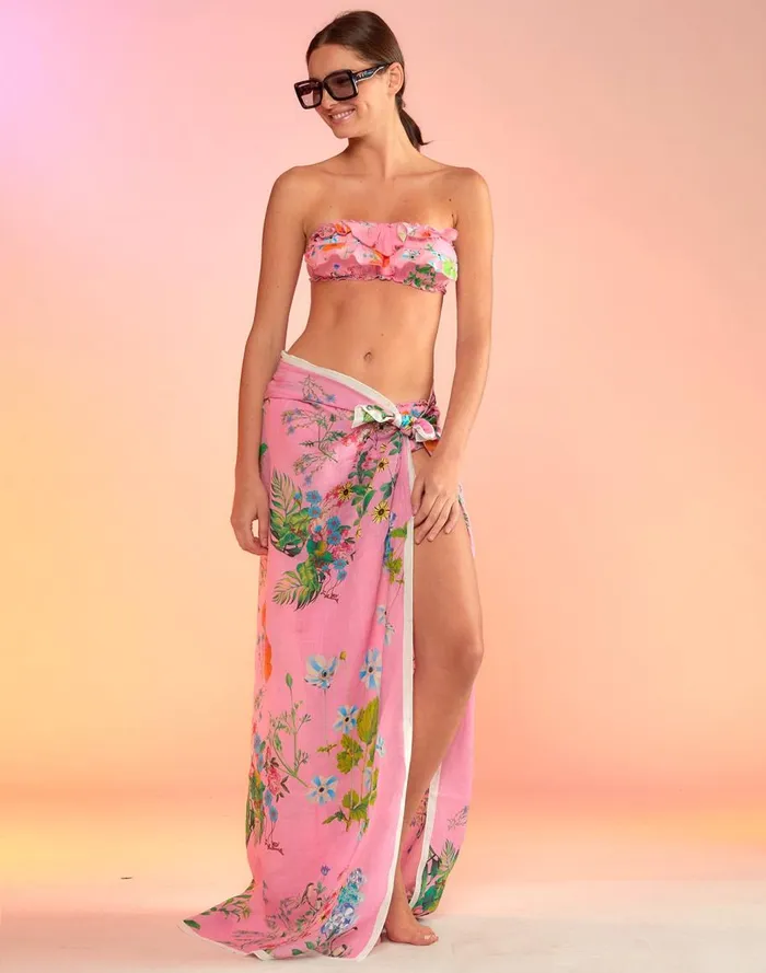 Surf and Swim Women Cynthia Rowley Flirt Ruffle Bikini Top